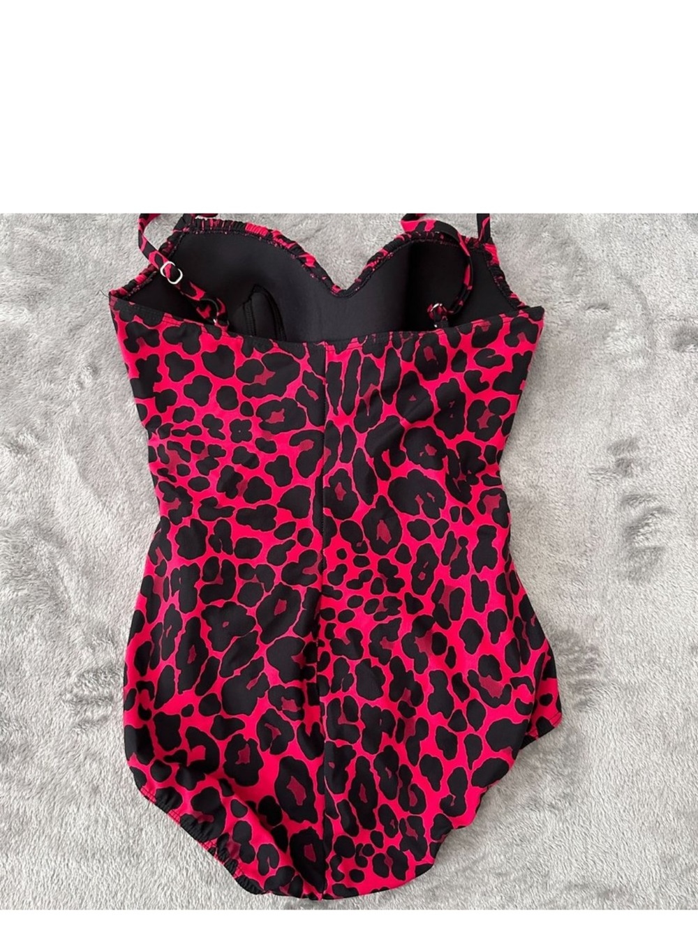 Women’s Miraclesuit Red and Black Leopard Print One-Piece Swimsuit - Picture 4 of 6